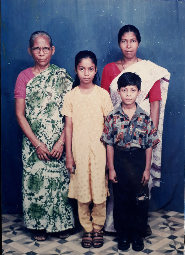 Sanjoy Joseph with his Family and Maternal Granny