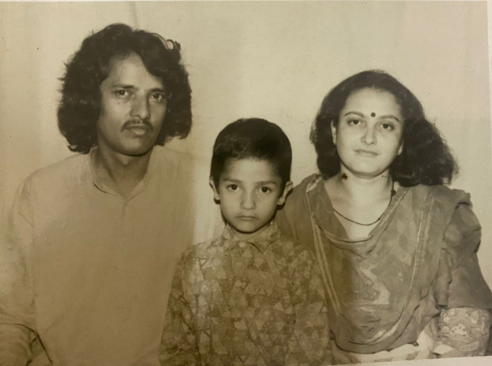 Suraj Niwan with his parents